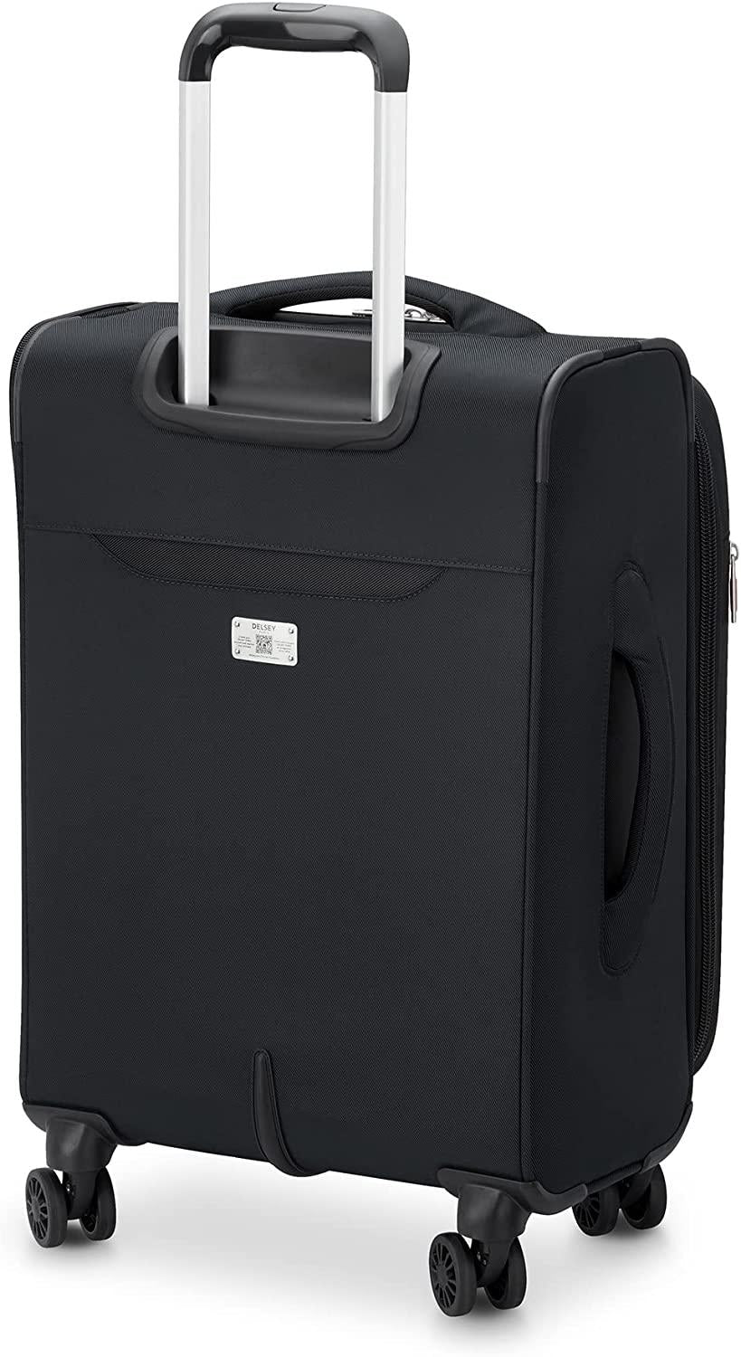 Sky Max 2.0 Softside Expandable Luggage with Spinner Wheels, Black, Carry-on 21 Inch