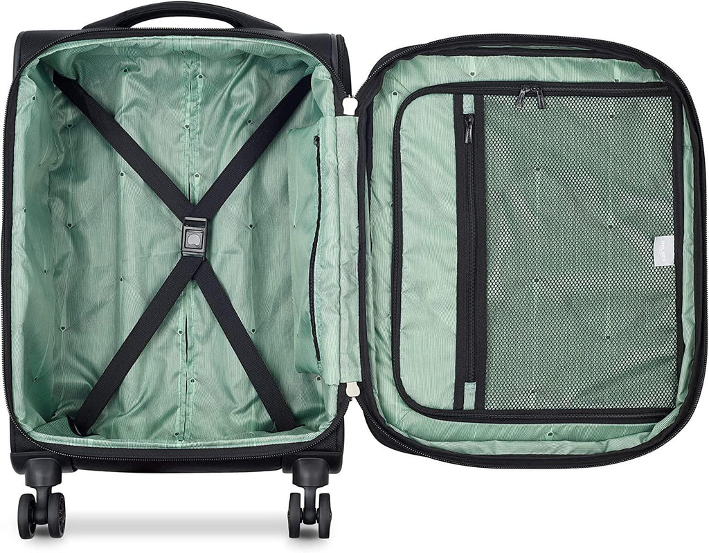 Sky Max 2.0 Softside Expandable Luggage with Spinner Wheels, Black, Carry-on 21 Inch