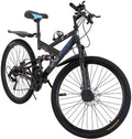 Mountain Bike for Adults, 2021 26 Inch Men and Women Mountain Bikes Carbon Steel 21 Speed Bicycle MTB Bike K-Type Shock-Absorbing Double Disc Brake (Stock in US)