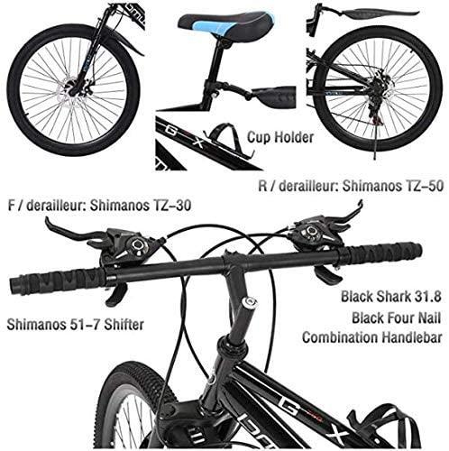 Mountain Bike for Adults, 2021 26 Inch Men and Women Mountain Bikes Carbon Steel 21 Speed Bicycle MTB Bike K-Type Shock-Absorbing Double Disc Brake (Stock in US)