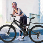 Mountain Bike for Adults, 2021 26 Inch Men and Women Mountain Bikes Carbon Steel 21 Speed Bicycle MTB Bike K-Type Shock-Absorbing Double Disc Brake (Stock in US)