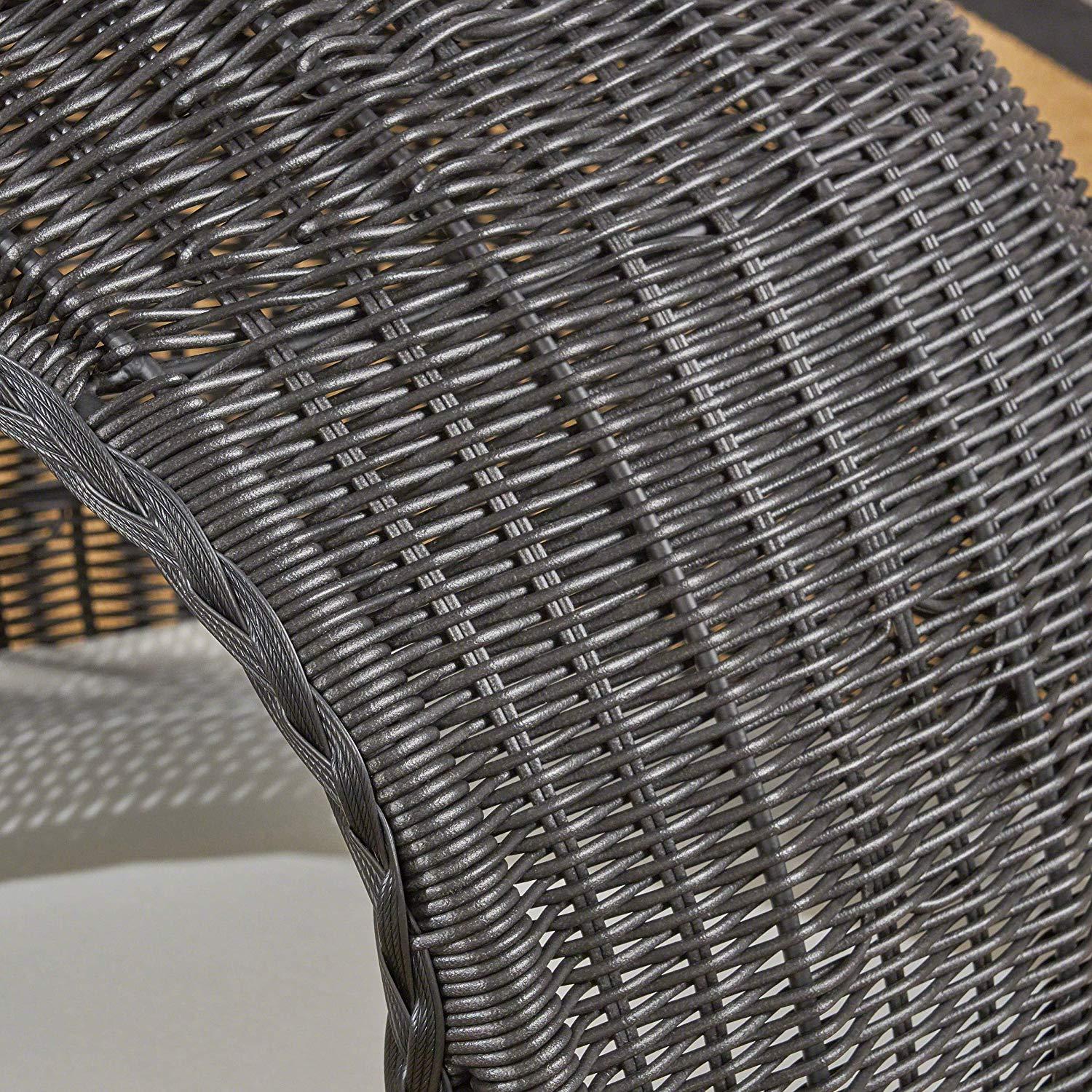 Christopher Knight Home Hayes Outdoor Wicker Igloo Pet Bed with Cushion, Black and Beige