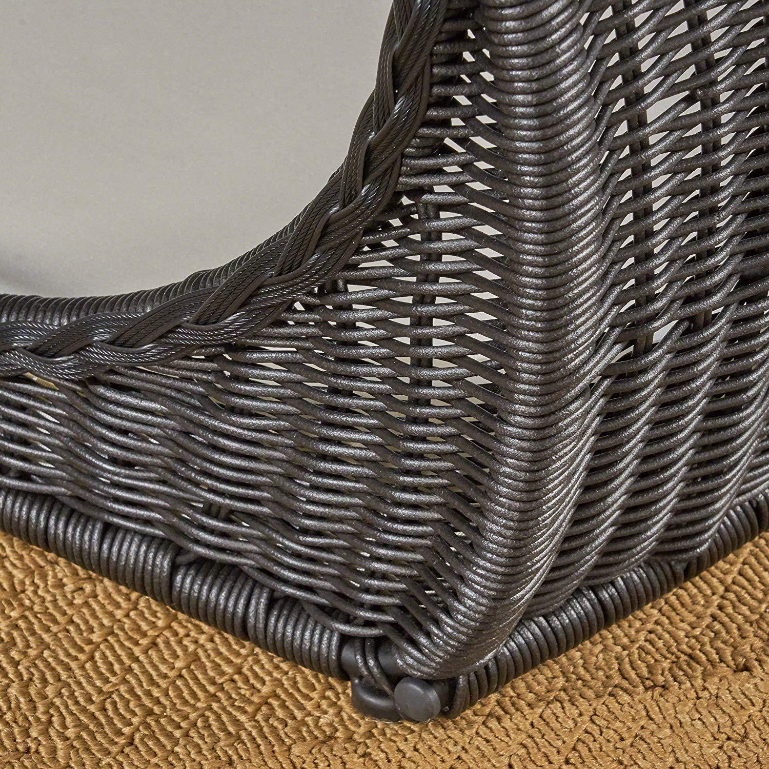 Christopher Knight Home Hayes Outdoor Wicker Igloo Pet Bed with Cushion, Black and Beige