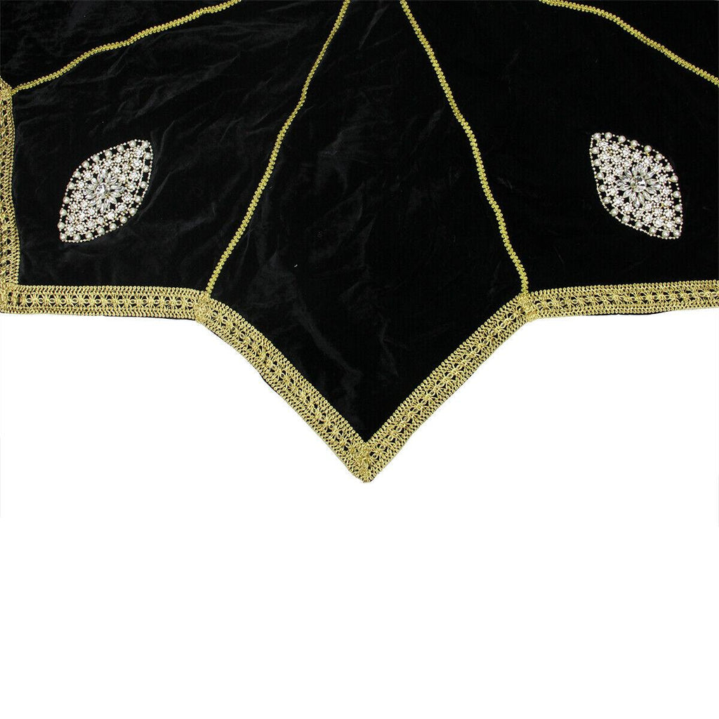Elegant Gold Black Velveteen Jewel Christmas Tree Skirt CC Christmas Decor 54"