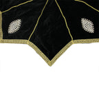 Elegant Gold Black Velveteen Jewel Christmas Tree Skirt CC Christmas Decor 54"