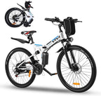 Vivi 26" Folding Electric Bike,350W Electric Mountain Bike,Adults Ebike with Removable 36V 8Ah Battery, 21 Speed Electric Bikes for Adults,Double Shock Absorption,20MPH Electric Bicycle