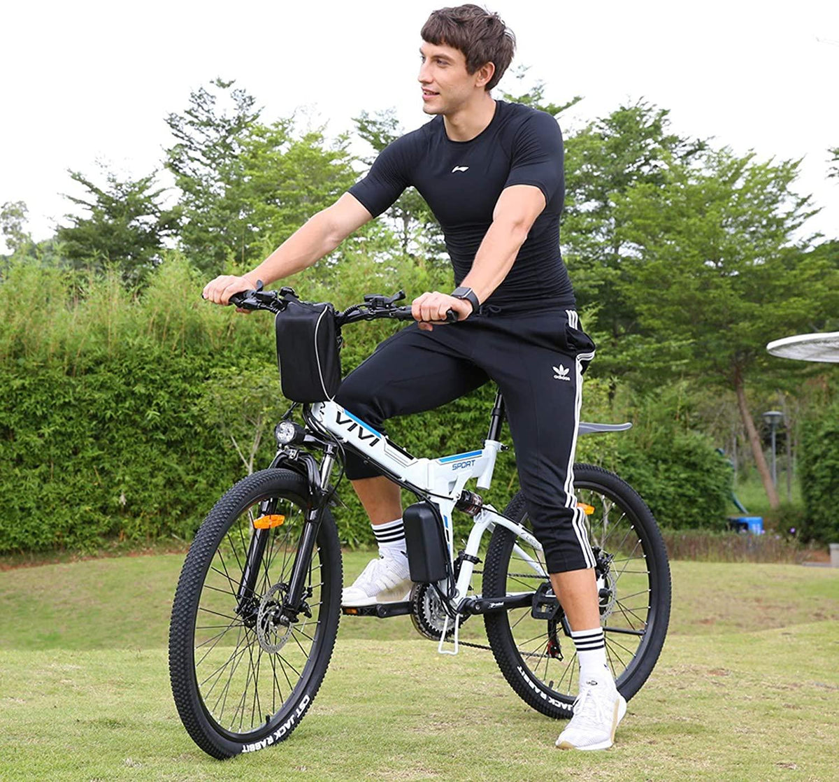 Vivi 26" Folding Electric Bike,350W Electric Mountain Bike,Adults Ebike with Removable 36V 8Ah Battery, 21 Speed Electric Bikes for Adults,Double Shock Absorption,20MPH Electric Bicycle