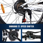 Vivi 26" Folding Electric Bike,350W Electric Mountain Bike,Adults Ebike with Removable 36V 8Ah Battery, 21 Speed Electric Bikes for Adults,Double Shock Absorption,20MPH Electric Bicycle