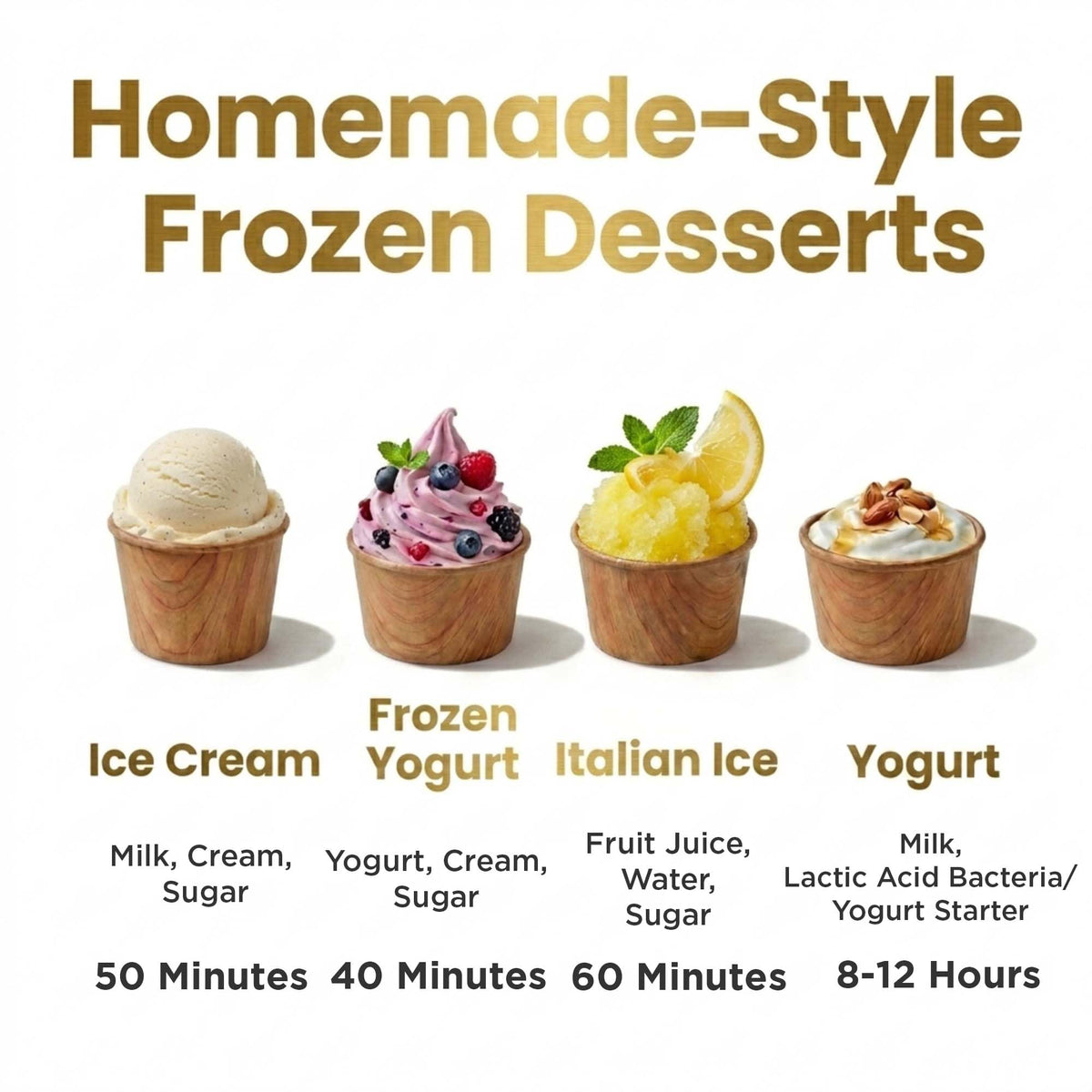 Home, 1.2 Qt Electric Ice Cream Maker with Compressor, Touchscreen Ice Cream Machine, -In Compressor, Automatic Sorbet, FroYo, Italian Ice Maker, No Pre-Freeze