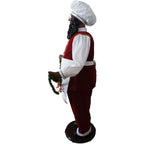 Christmas Time 58-In. African American Dancing Santa Claus with Apron and Christmas Cookie Garland | Animated Indoor Holiday Home Decor | CT-SC058-2RD2-AA