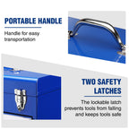 Tool Box with Drawers, 18 Inch with 2 Drawers and 1 Top Storage, Portable Toolbox with Metal Latch and Liner for Garage, Office and Home Storage, 100 LBS Load Capacity (Totally)