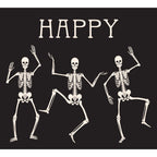 7' x 8' Black and White Skeleton Dancing Halloween Split Car Garage Door Banner