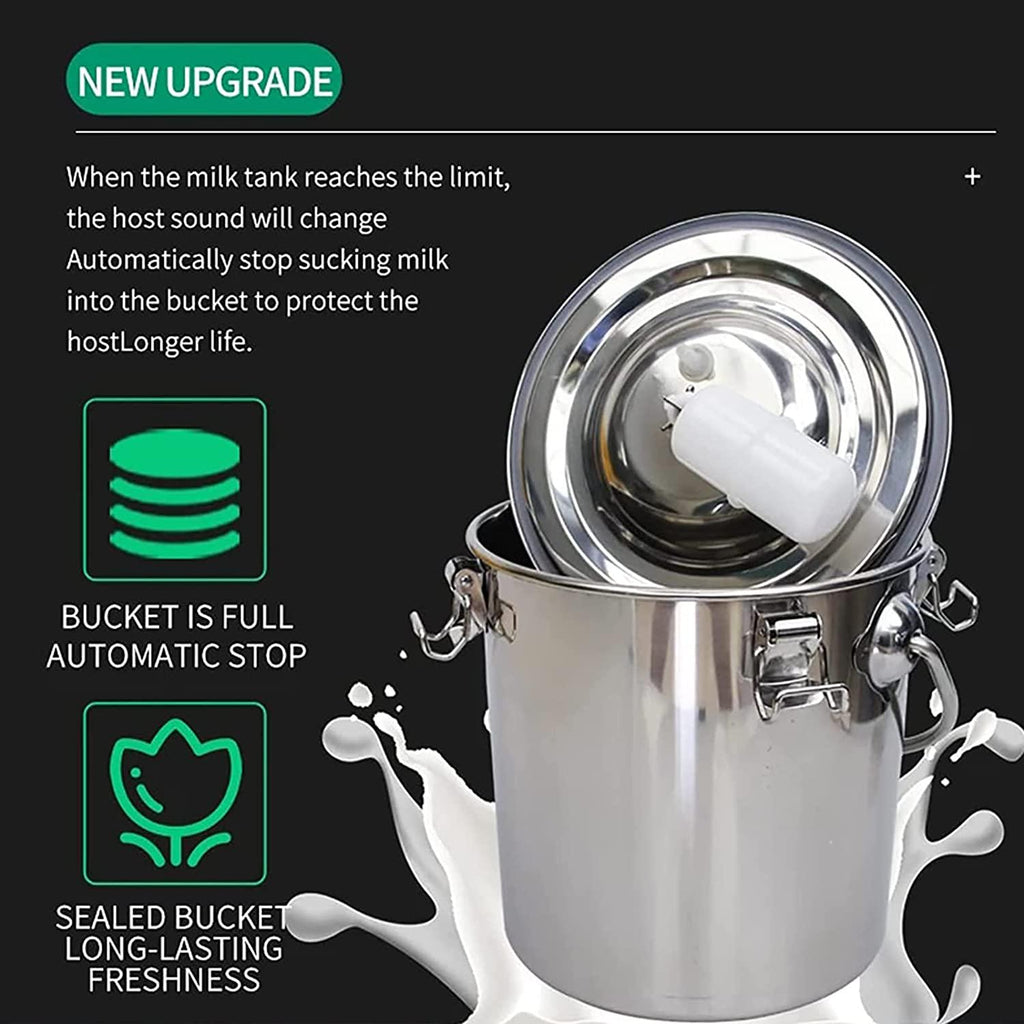 automatic portable livestock milking equipment, 7l portable pulsation vacuum pump goat milker livstock milking machine, goat milking machine, cow milking machine electric, common for cattle and shee