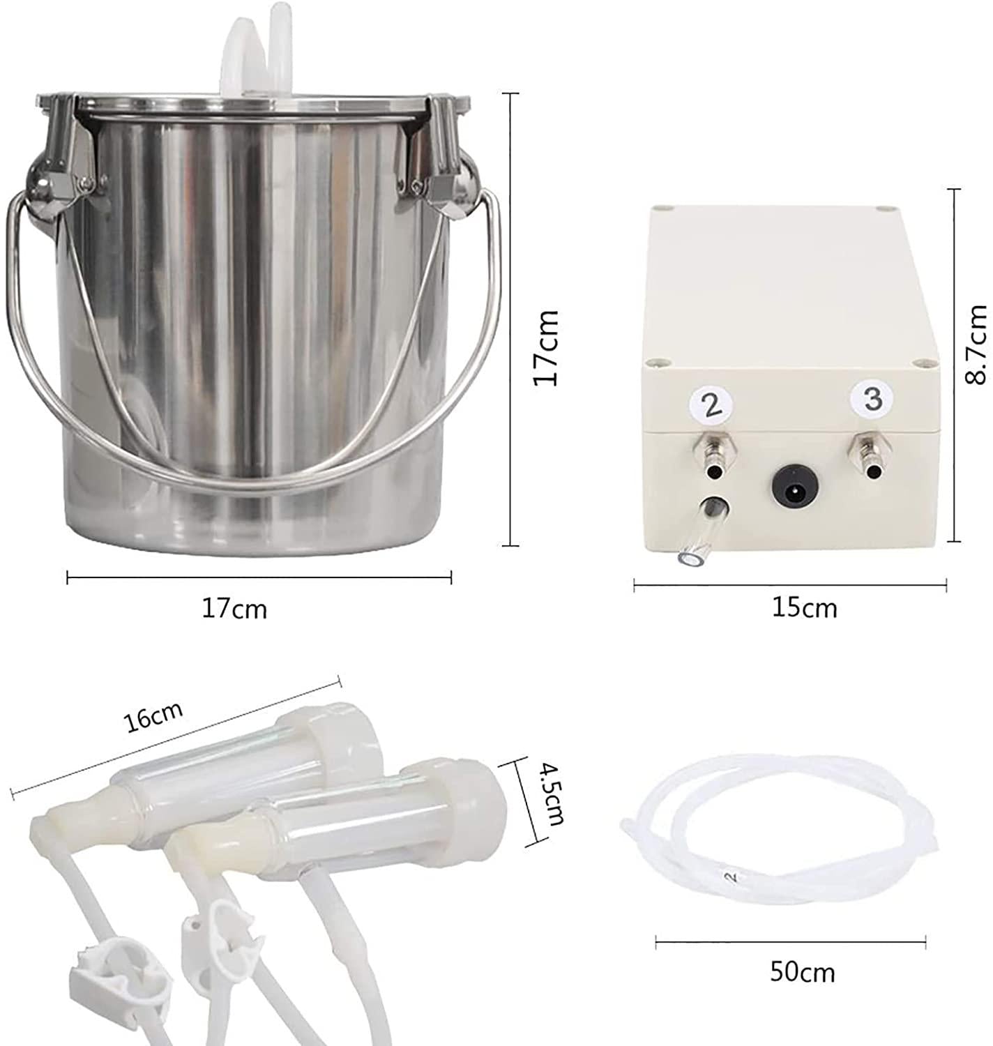 huidazhou 14l goat milking machine,portable pulsation vacuum pump goat milker livstock milking machine, cow milking machine electric, automatic portable livestock milking equipment