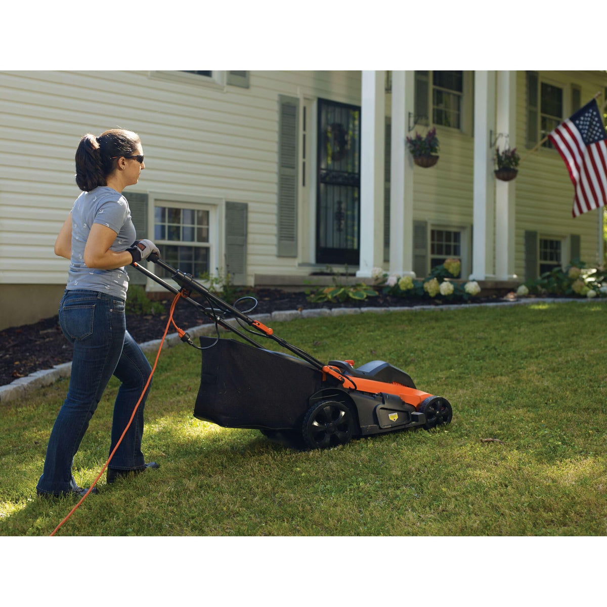 20-Inch Corded Electric Lawn Mower, Ultra Light Push Mower, 13-Amp High Output Motor, 3 in 1 Cutting Versatility, Tool Height Adjustment, 7-setting Cutting Height (MM2000)