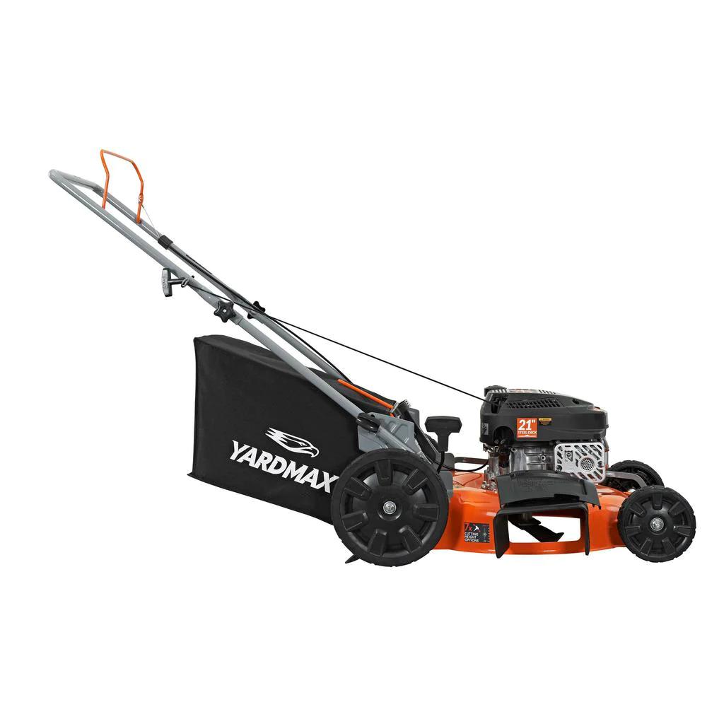 YARDMAX Push Lawn Mower 170 cc Engine Pull Cord Start Bagger 7-PPosition