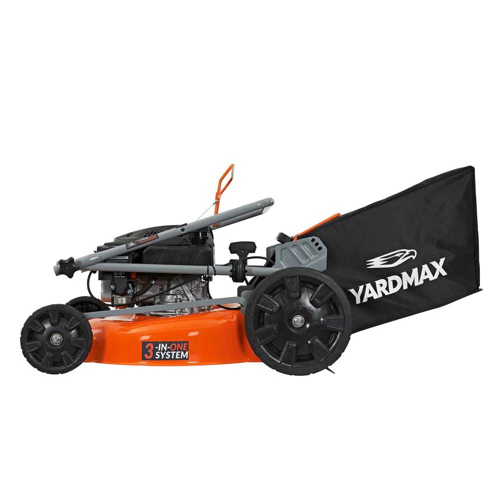 YARDMAX Push Lawn Mower 170 cc Engine Pull Cord Start Bagger 7-PPosition