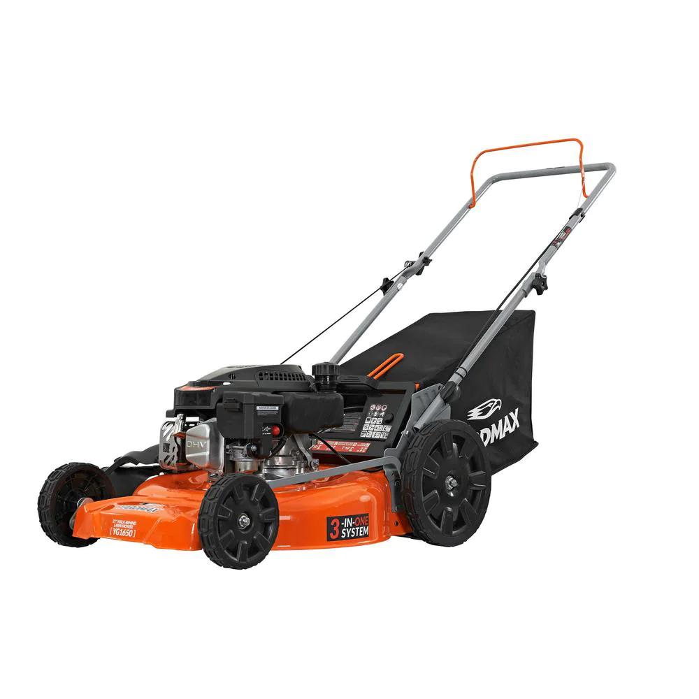 YARDMAX Push Lawn Mower 170 cc Engine Pull Cord Start Bagger 7-PPosition