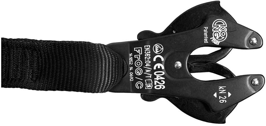 Fusion Tactical 6ft 72"x1" Internal Elastic Bungee Military Police Personal Retention Helo Lanyard with Kong Frog Snap Shackle 23kN Black