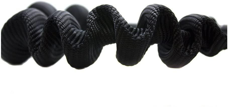 Fusion Tactical 6ft 72"x1" Internal Elastic Bungee Military Police Personal Retention Helo Lanyard with Kong Frog Snap Shackle 23kN Black