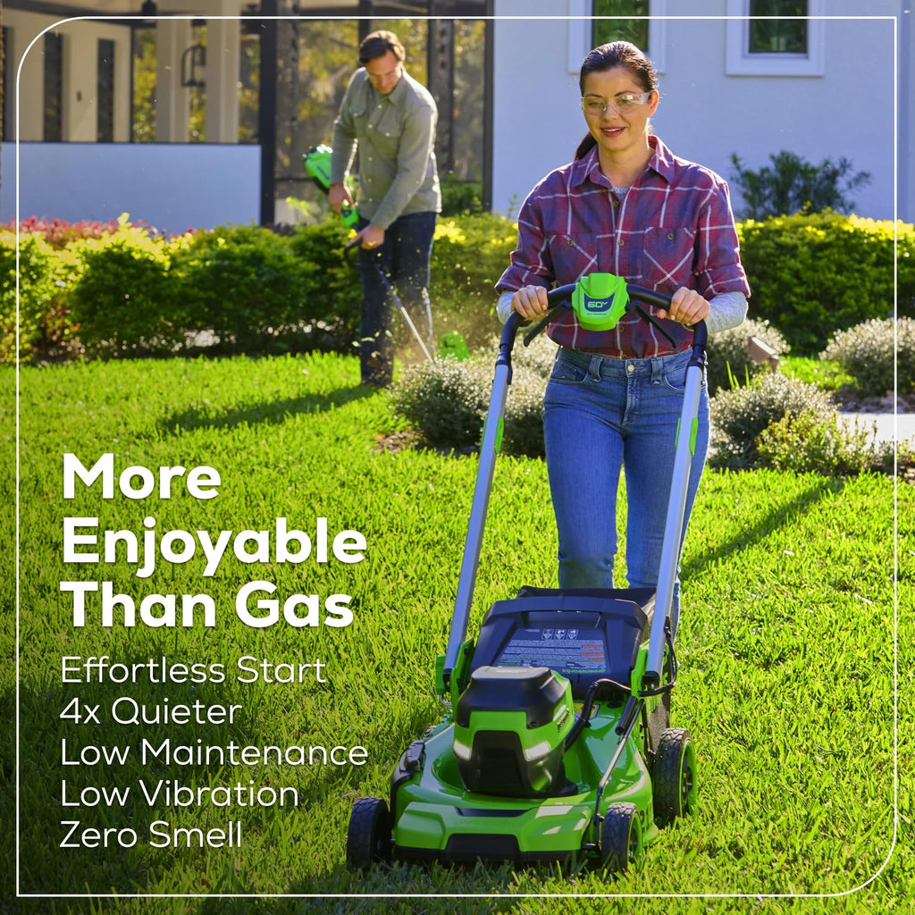 60V 21” Dual-Blade Self-Propelled Lawn Mower with (2) 5.0 Ah Batteries &amp; Rapid Charger