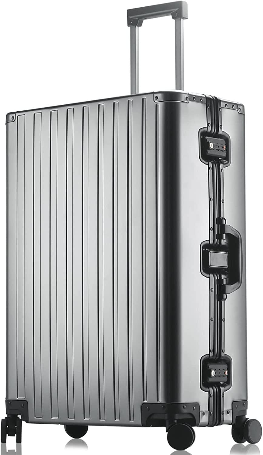 Luggage, Aluninum Hardside Suitcase With TSA Lock (Grey, 29 inch Check-In Large)