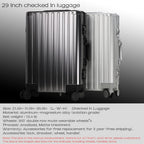 Luggage, Aluninum Hardside Suitcase With TSA Lock (Grey, 29 inch Check-In Large)