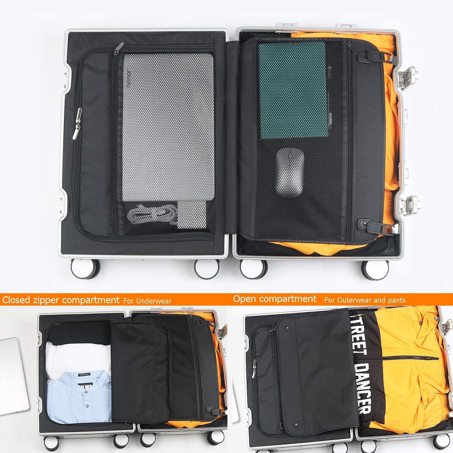 Luggage, Aluninum Hardside Suitcase With TSA Lock (Silver, 25 inch Check-In Medium)