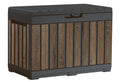 Signature Ever50 Gallon Resin Deck Box-Organization and Storafor Patio Cushions, Throw Pillows and Garden Tools, Walnut