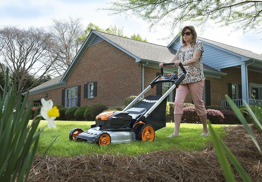 WG774 56V 20" Cordless Electric Lawn Mower with Intellicut & Mulch Plug