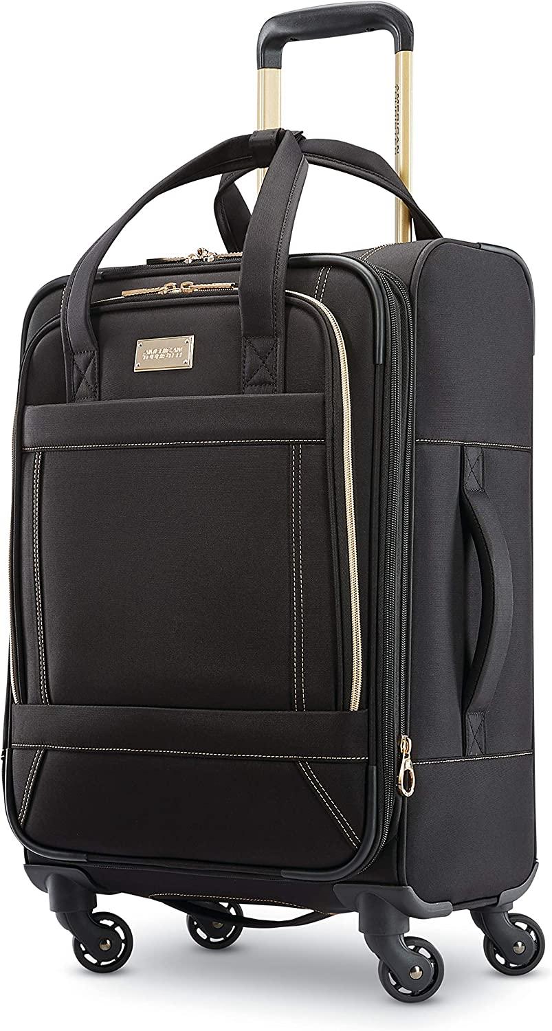 Belle Voyage Softside Luggage with Spinner Wheels, Black, 21"