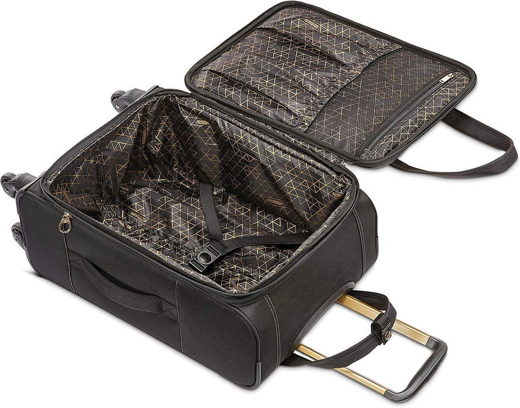 Belle Voyage Softside Luggage with Spinner Wheels, Black, 21"