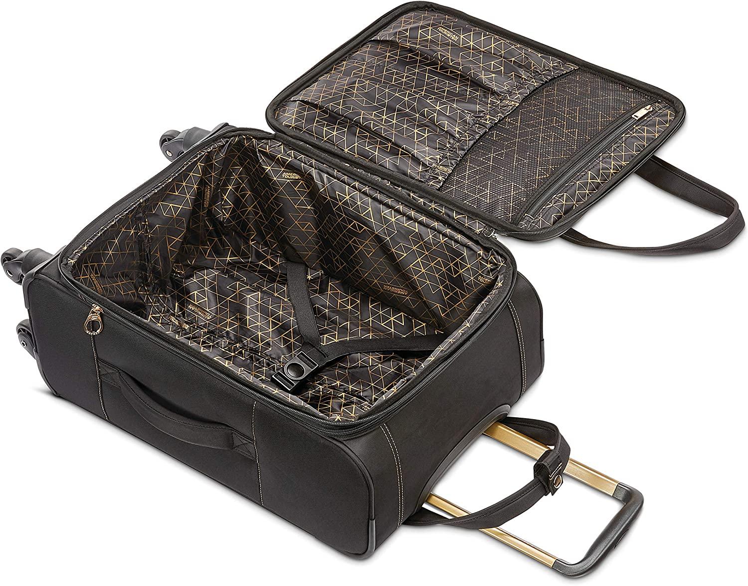 Belle Voyage Softside Luggage with Spinner Wheels, Black, 21"