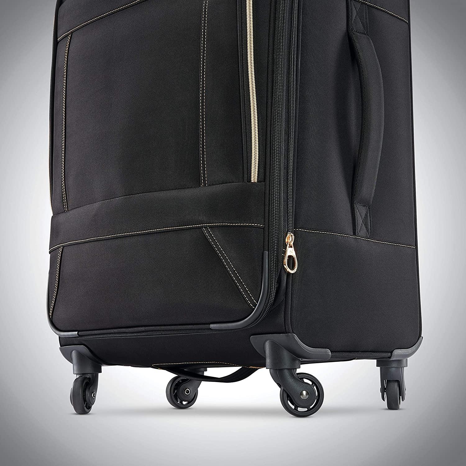Belle Voyage Softside Luggage with Spinner Wheels, Black, 21"