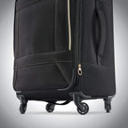 Belle Voyage Softside Luggage with Spinner Wheels, Black, Checked-Medium 25-Inch