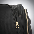 Belle Voyage Softside Luggage with Spinner Wheels, Black, Checked-Medium 25-Inch