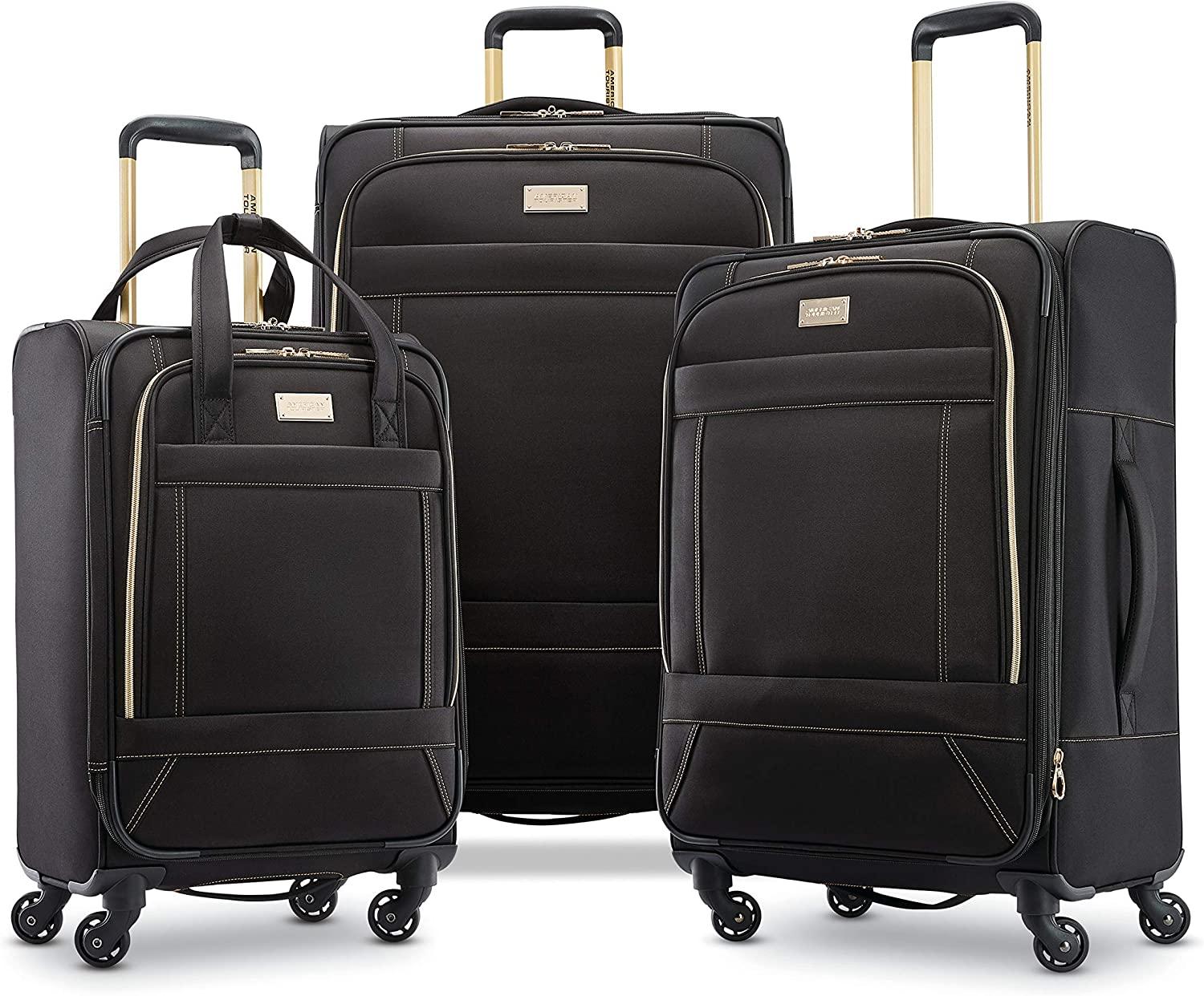 Belle Voyage Softside Luggage with Spinner Wheels, Black, 21"