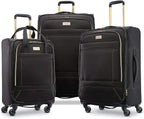 Belle Voyage Softside Luggage with Spinner Wheels, Black, Checked-Medium 25-Inch