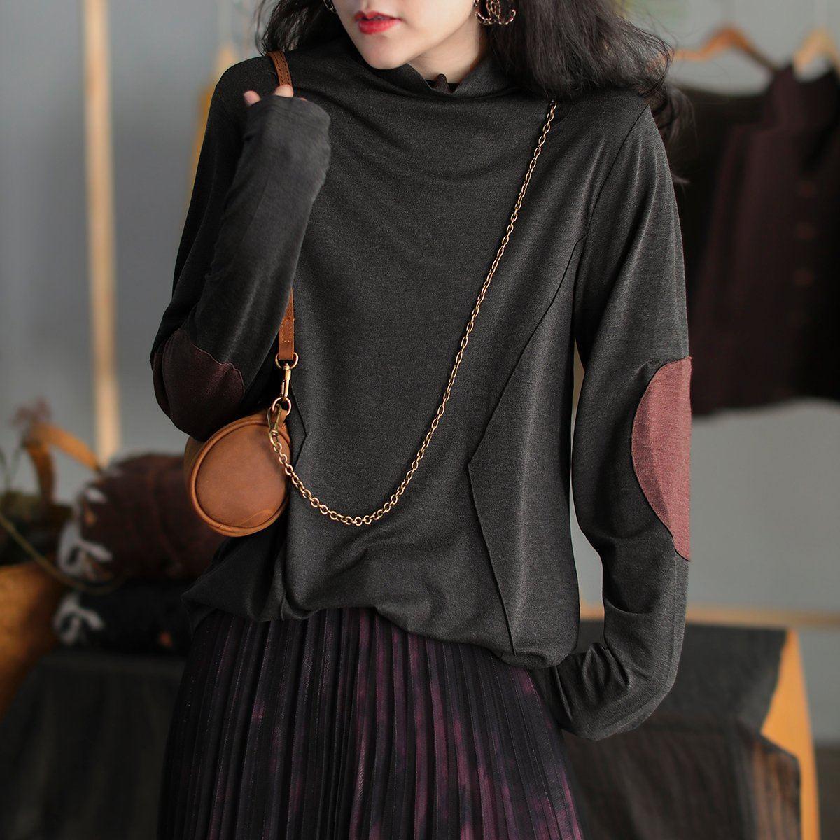 knitted cotton t-shirt autumn
