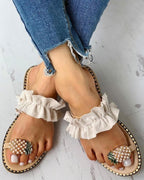 Women Casual Flat Bohemian Pineapple Style Lady Sandals