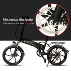 20 Inch Folding Electric Bike Power Assist Electric Bicycle E-Bike Scooter 350W Motor Conjoined Rim