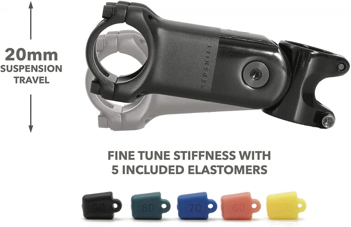 REDSHIFT ShockStop PRO Suspension Stem for Bicycles, Shock-Absorbing Bike Handlebar Stem for Road, Gravel, Hybrid, and E-Bikes