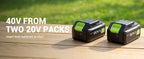 40V 17 Inch Brushless Electric Lawn Mower, Adjustable Cutting Heights Cordless Lawn Mower, 2-in-1 Bagging Mulching Lawn Care Tool, Powered by 2 Rechargeable 4.0Ah Batteries with Charger,Green
