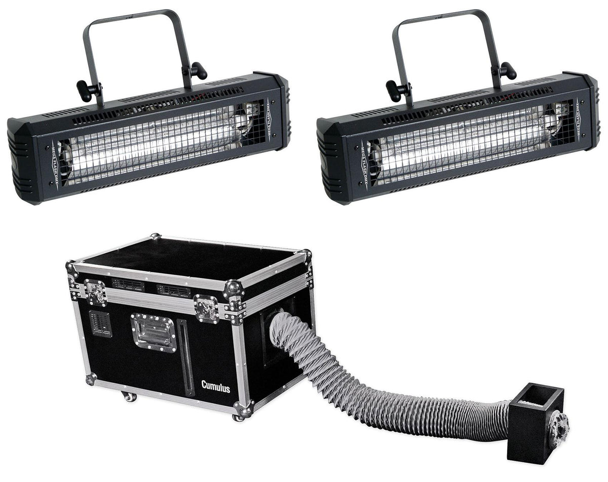 Chauvet DJ CUMULUS Fog Machine Fogger w/ Case+(2) Strobe Lights w/ Sound Sensors