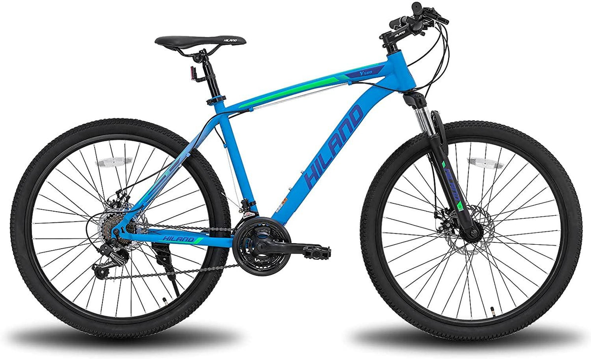 Hiland 26/27.5 Inch Mountain Bike  21 Speed MTB Bicycle with Suspension Fork,Dual-Disc Brake,Fenders Urban Commuter City Bicycle