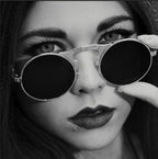 Steampunk Round Metal Double Metal Sunglasses