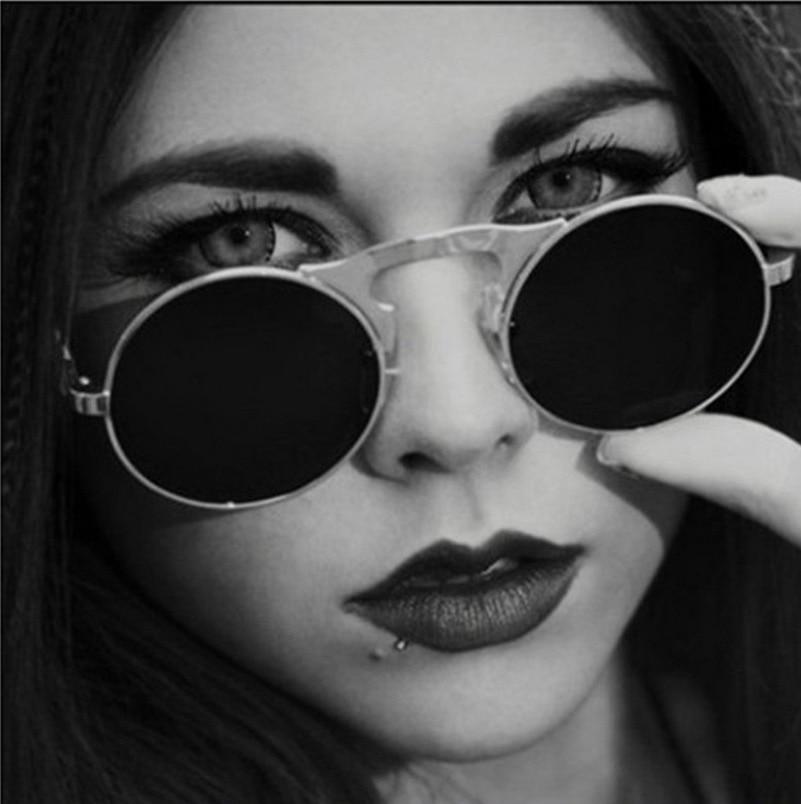 Steampunk Round Metal Double Metal Sunglasses