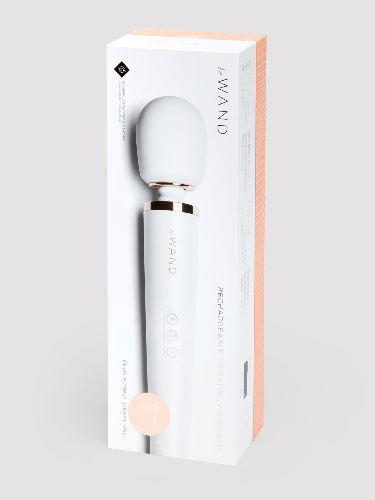 Le Wand Rechargeable Massage Wand Vibrator, White | White
