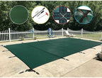 water warden safety pool cover 16 ft. x 32 ft. rectangle solid in-ground green