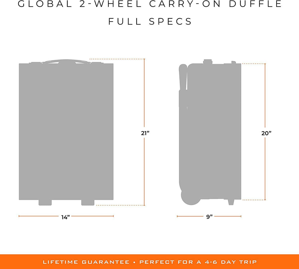 Global 2-Wheel Carry-On Duffle, Black